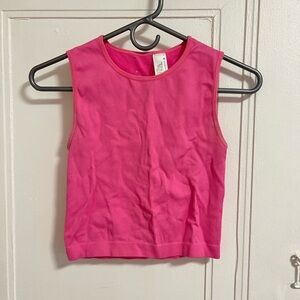 a new day Vibrant Pink Ribbed Crop Top
